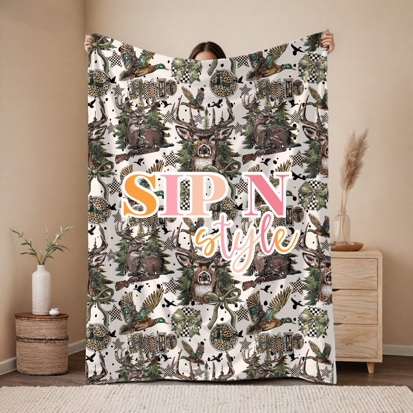 Hunting Plush Blanket