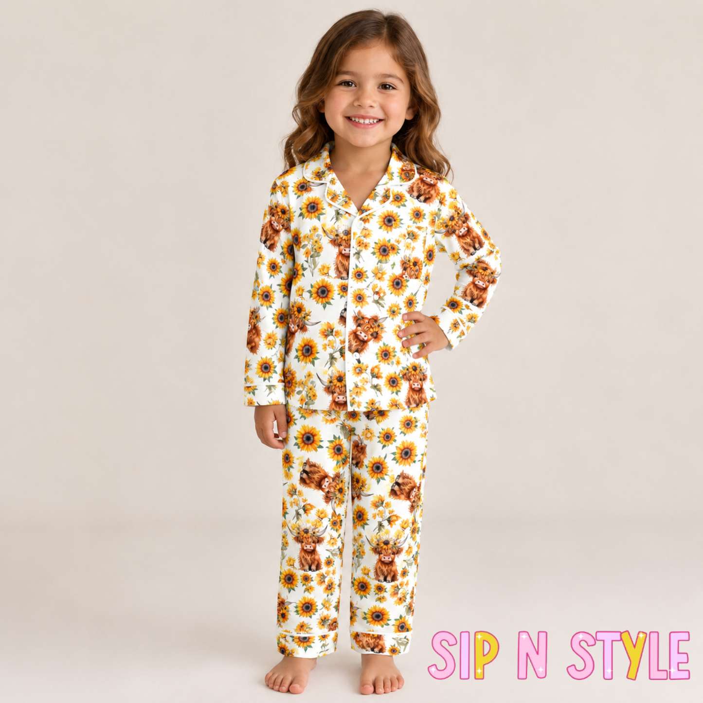 Highland Cow Long PJ Set