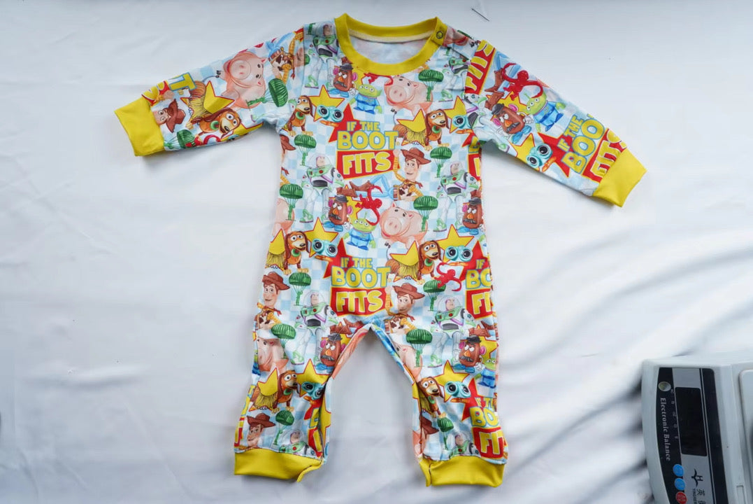 If The Boot Fits Button Romper