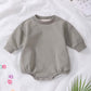 Long Sleeve Bubble Romper - Sage Green