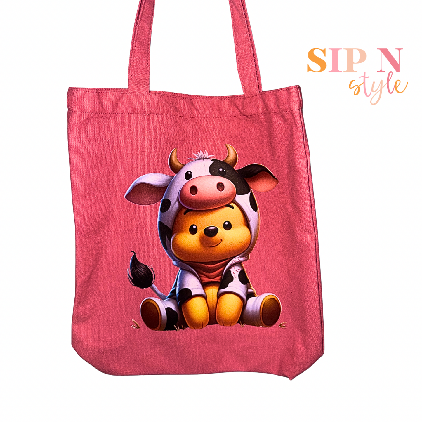 Pooh Cow Tote Bag