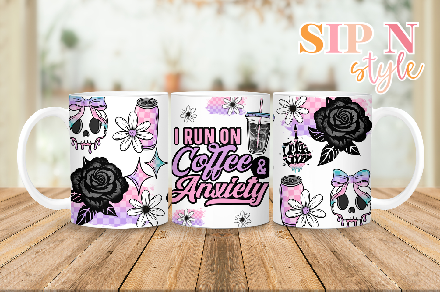 I Run On Coffee & Anxiety - 11oz Mug (Faded)