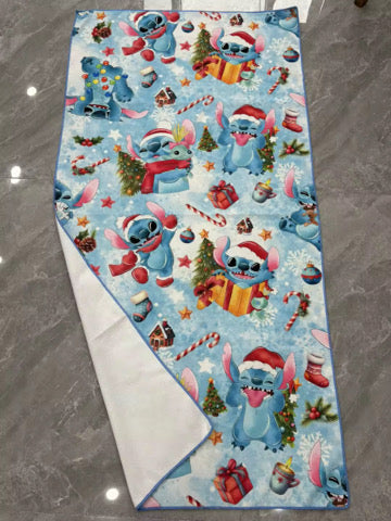 Xmas Blue Alien Beach Towel